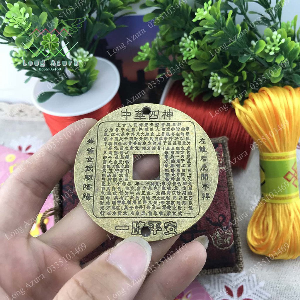 Đồng Xu Tứ Linh Long Lân Quy Phụng