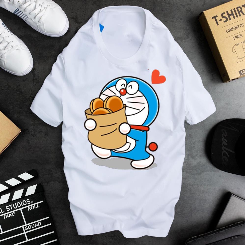 ÁO THUN NAM NỮ HOẠT HÌNH DORAEMON IN HÌNH HOẠT HÌNH CỰC NGẦU CỰC ĐÁNG YÊU FULL SIZE CHO CẶP ĐÔI - 061498