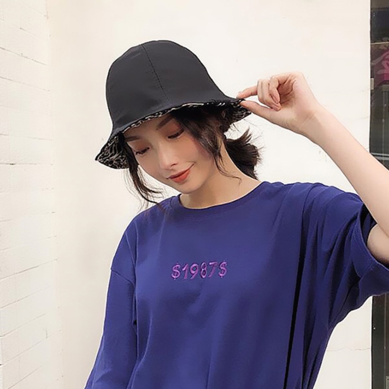 Mũ Tai Bèo Cotton Hai Mặt Họa Tiết Da Báo Thời Trang