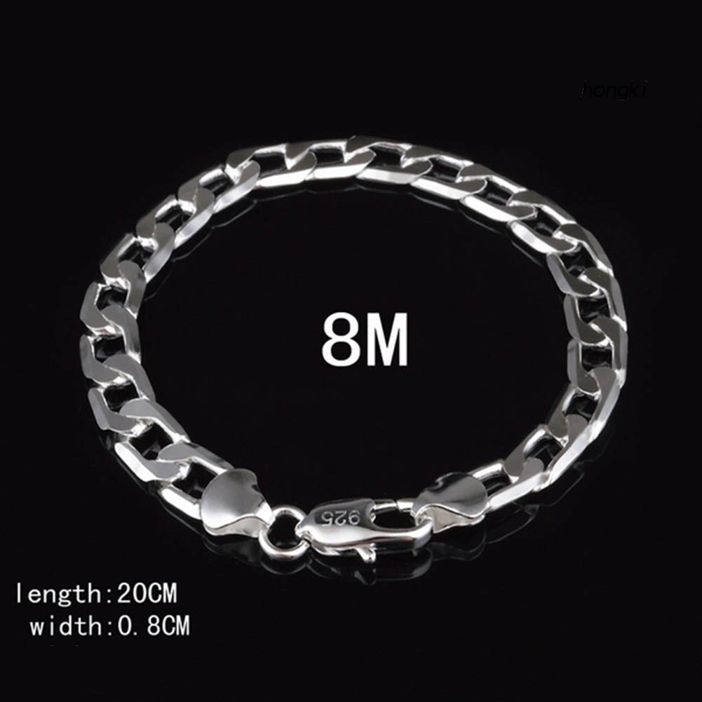 Vòng đeo tay mạ bạc phối khóa vuông thời trang cho nam