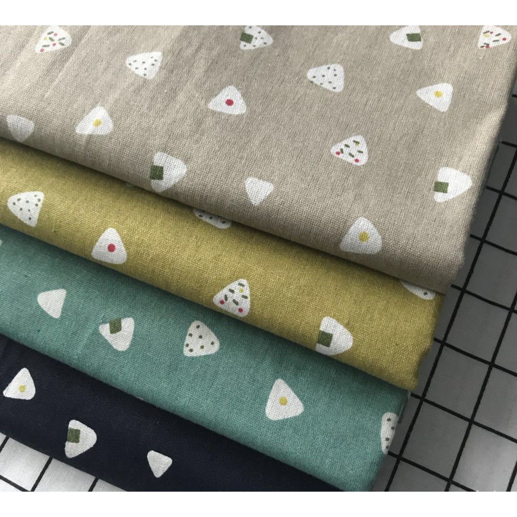 Vải linen họa tiết Họa tiết cake trắng nền vàng đất V-C07