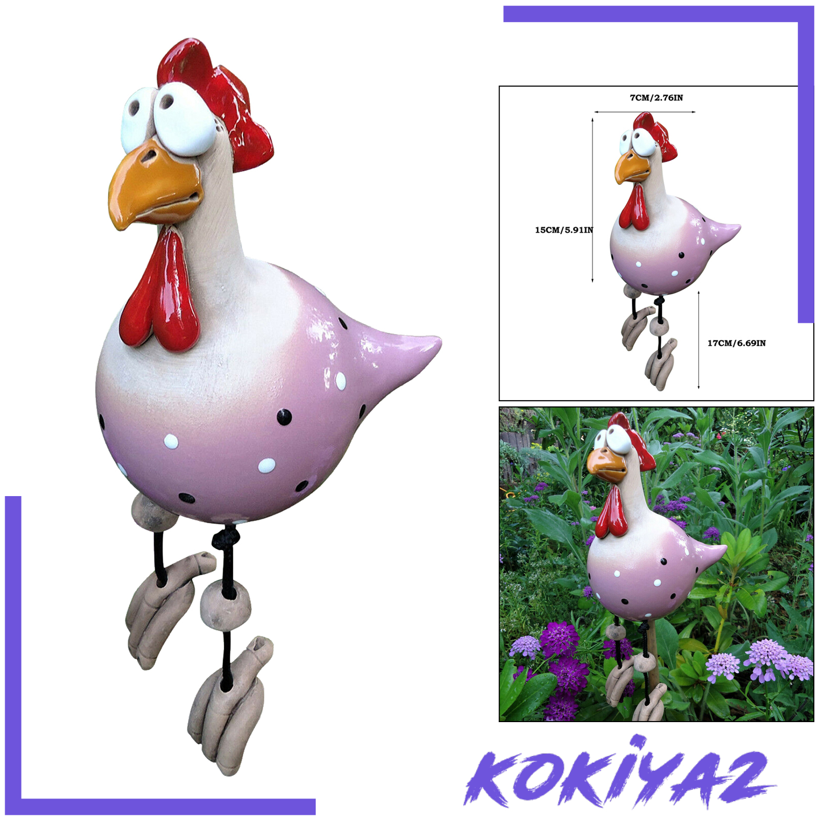 [KOKIYA2]Chicken Figurine Resin Statue Festival Gifts Patio Yard Art decorate