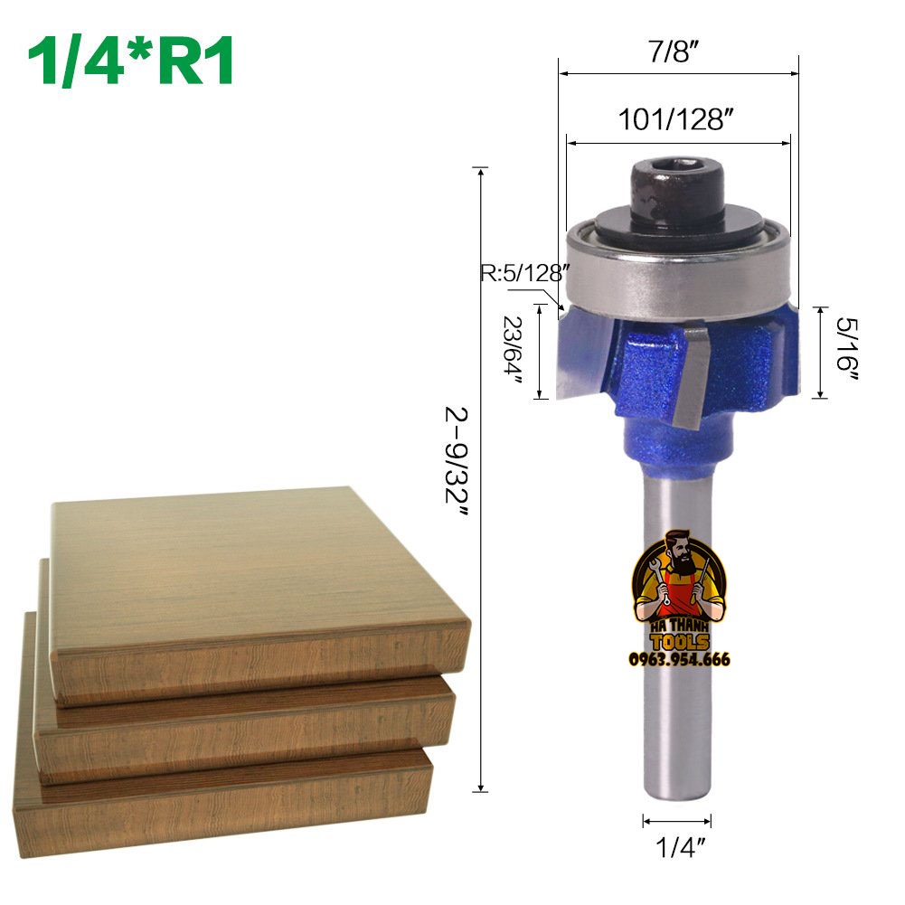 Mũi Gọt Cạnh Chỉ 4 Cánh - Cốt 6.35mm