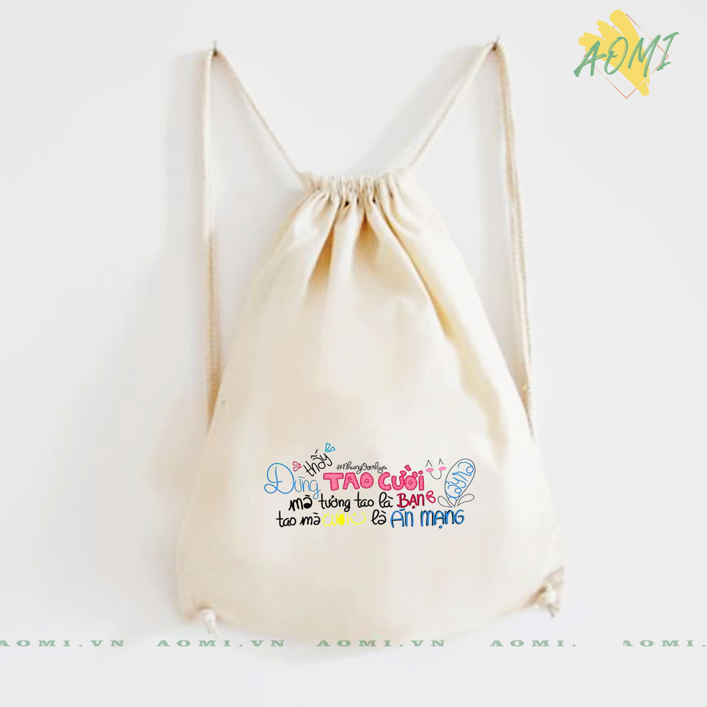 BALO MINI AOMIVN DÂY RÚT NHỎ XINH UNISEX CHẤT CANVAS THỜI TRANG TAO CUOI CUTE XINH ĐẸP TIỆN ÍCH DẠO PHỐ DU LỊCH