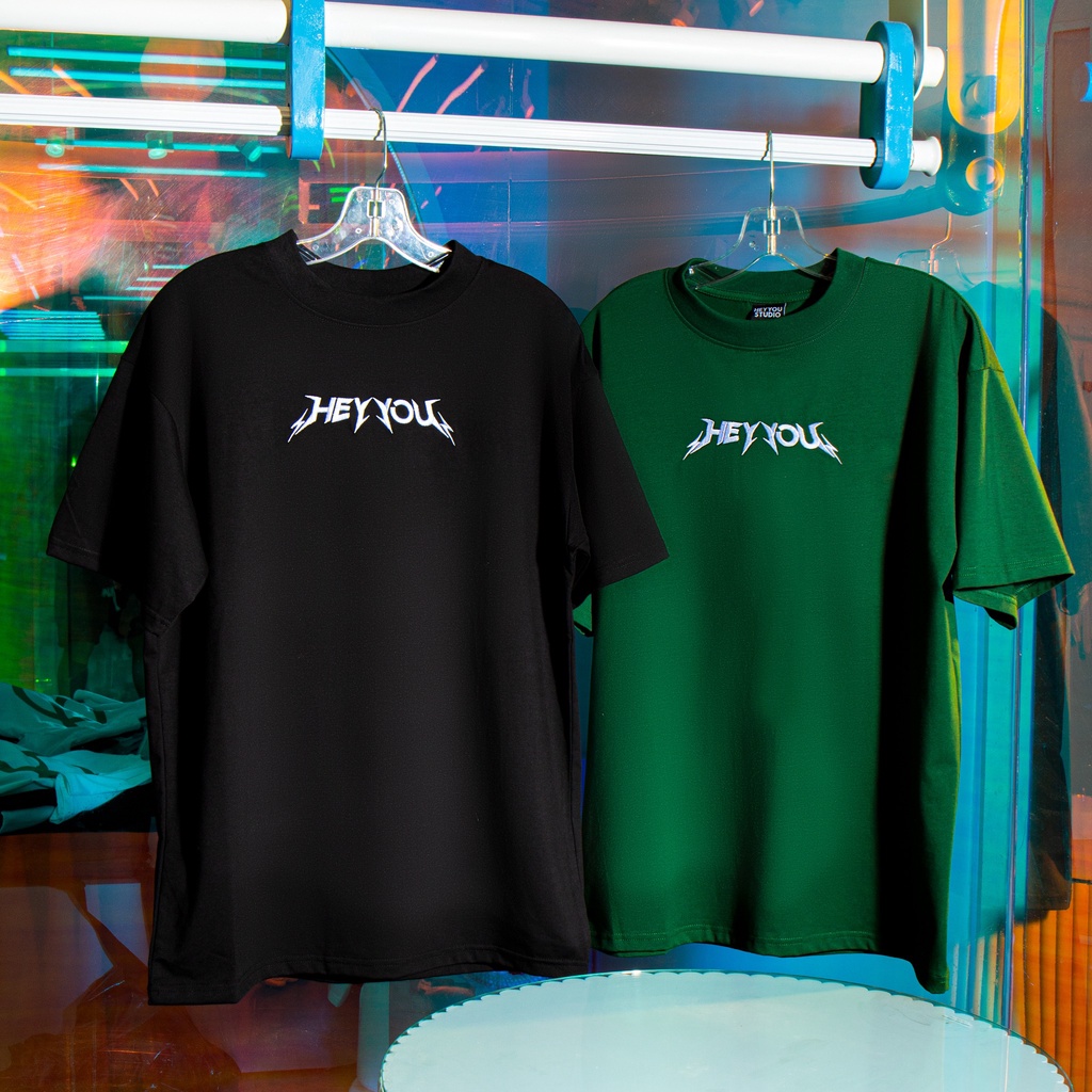Áo thun HEYYOU METAL GREEN - chữ thêu