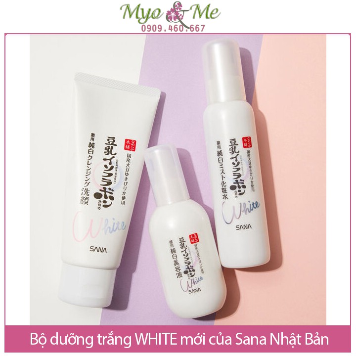 (SP mới) Serum WHITE dưỡng trắng da ngừa mụn 3 trong 1 Sana Nameraka chiết xuất đậu nành - Whitening Serum 3 in 1 - 100m