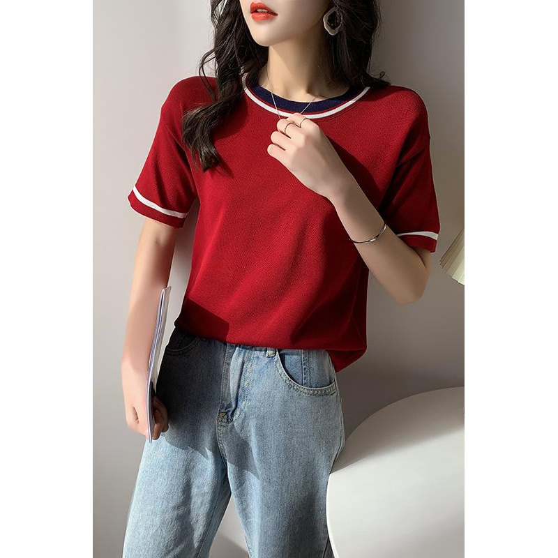 Áo nữ tay ngắn đơn giản phong cách Nhật Bản thời trang 2021 ngọt ngào cho nữ