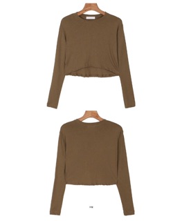 Áo Croptop dài tay dáng thụng Basic cổ tròn - By Sugargalz