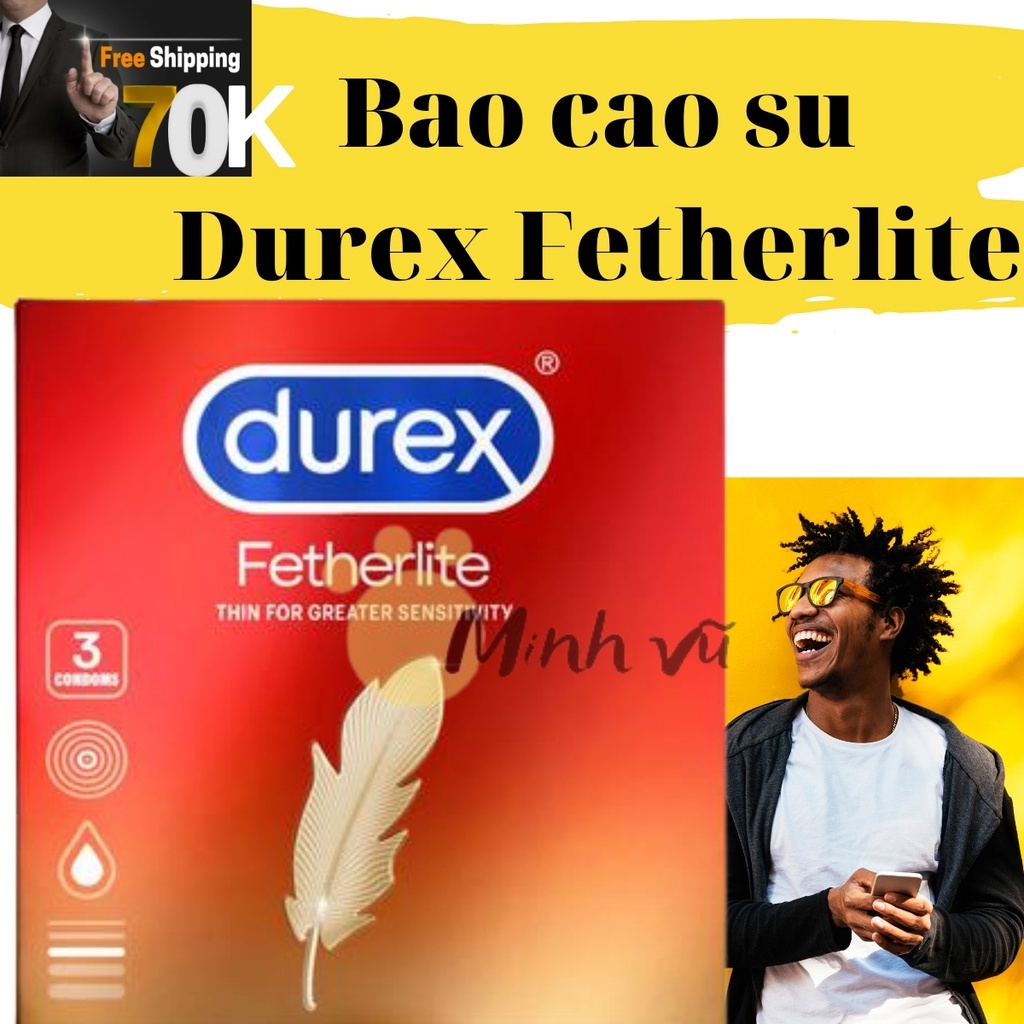 [ Có video ảnh thật ] Bộ 03 hộp Bao cao su Durex Fetherlite tổng 9 chiếc bcs durex