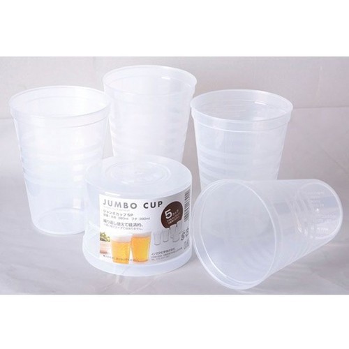 [Hỏa Tốc HN] Set 5 cốc nhựa 380ml có nắp úp Nội địa Nhật Bản