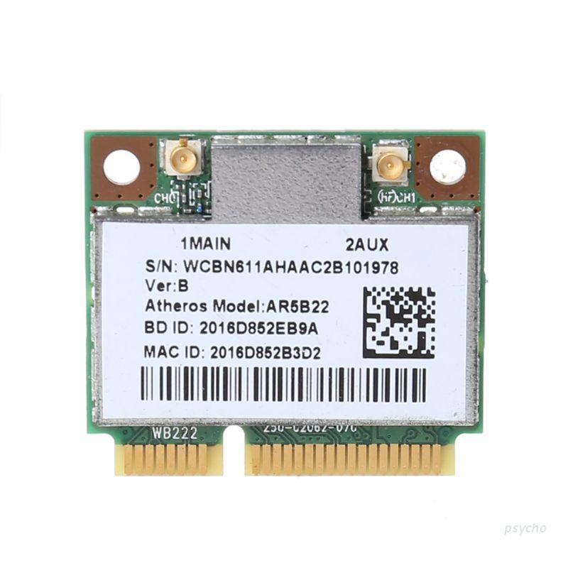 Psy AR9462 AR5B22 WB222 Half Mini PCIe 300Mbps Bluetooth4.0 WLAN Wifi Thẻ Không Dây Cho PC Máy Tính 