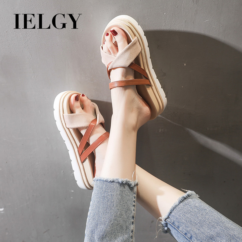 Dép IELGY quai ngang đế bằng thời trang dành cho nữ