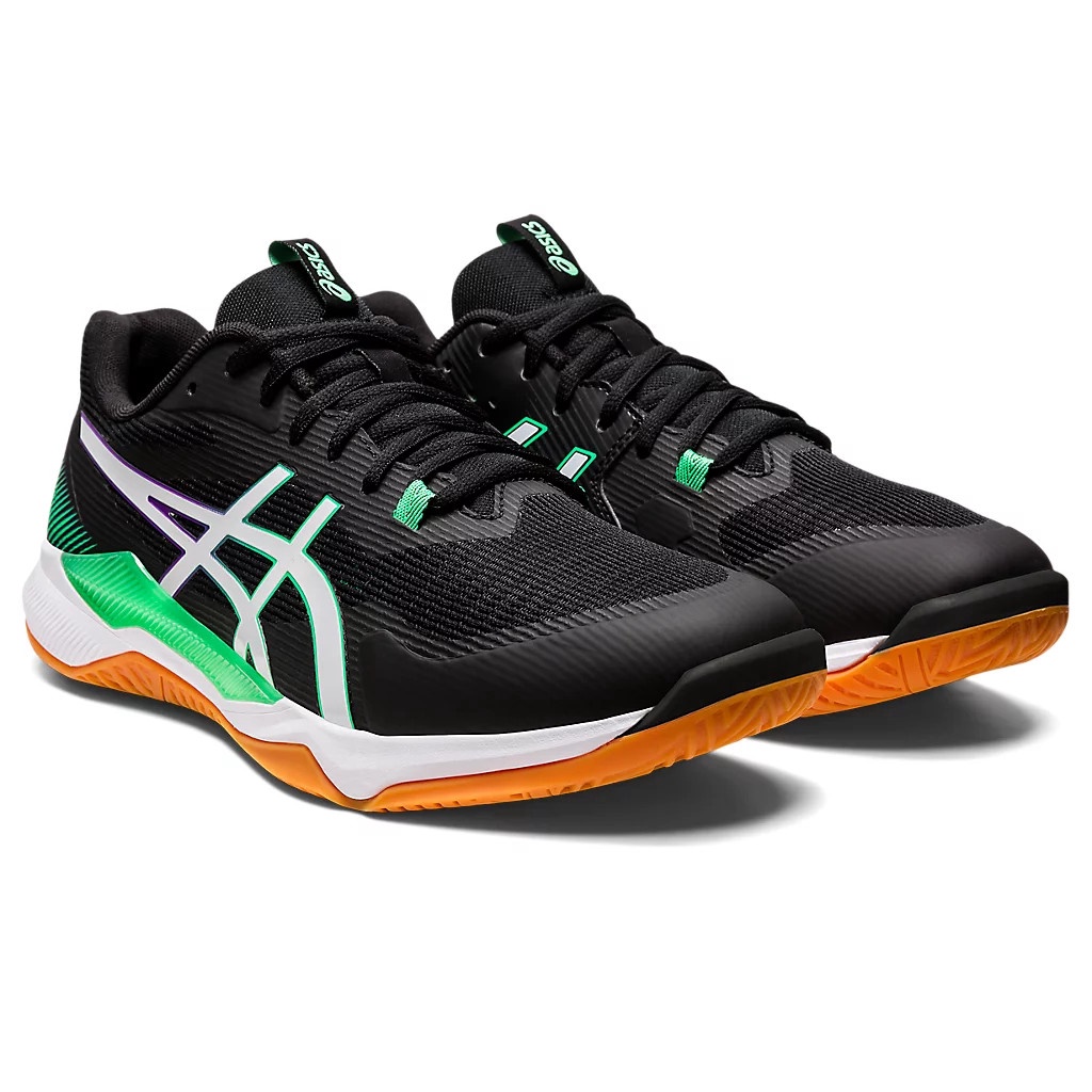 Giày Asics Gel Tactic Đen Trắng Xanh - Giày Cầu Lông,Tennis, Bóng Chuyền cổ thấp đệm gel hấp thụ sốc, đàn hồi, giảm chấn