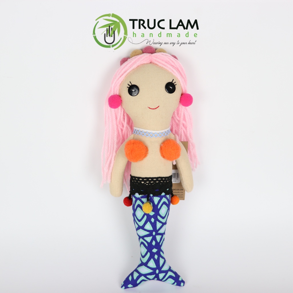 Đồ Chơi Cho Bé Thú Nhồi Bông Hình Nàng Tiên Cá Vải Hoa Bông Gòn Cao Cấp - Trúc Lâm Handmade