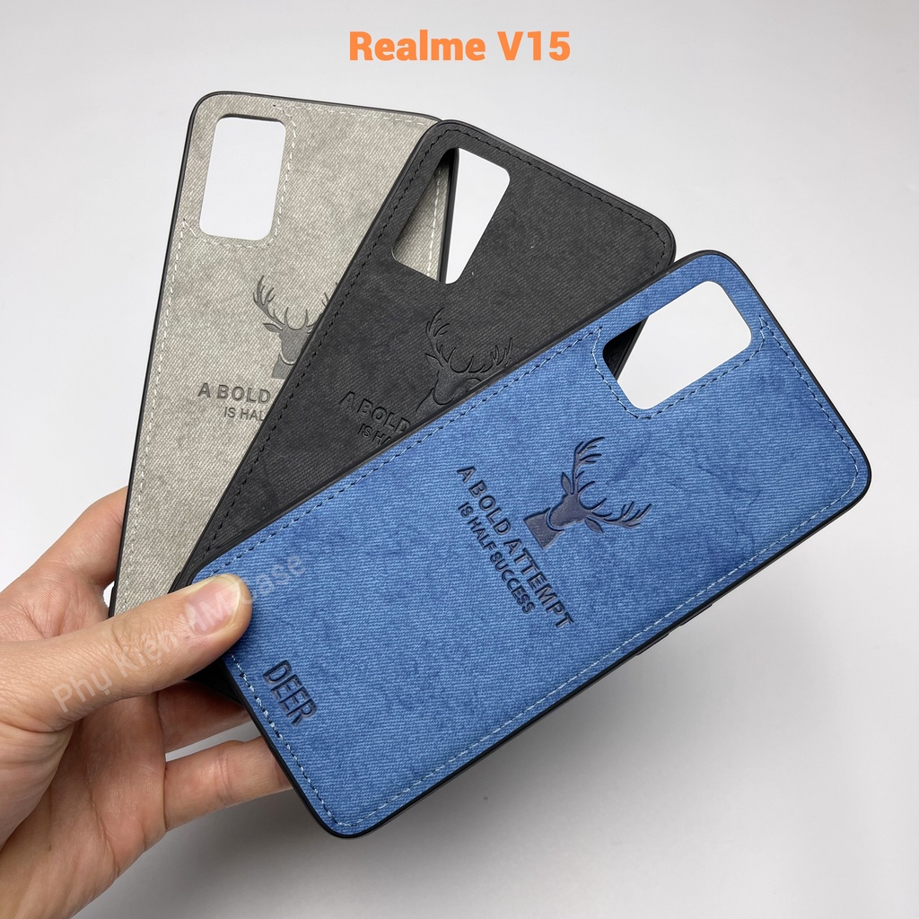 Ốp Lưng Realme GT,GT 2,GT 2 Pro - GT Neo,Neo 2,Neo 2T,Neo 3 - Q5,Q5 Pro,Q3,Q3 Pro,Q3i,V13,V15, Vải DEER hoạ tiết hươu