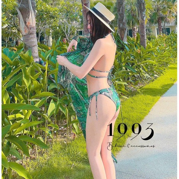 BIKINI HỌA TIẾT DA TRĂN KÈM ÁO CHOÀNG CAO CẤP BIKINI129K | BigBuy360 - bigbuy360.vn