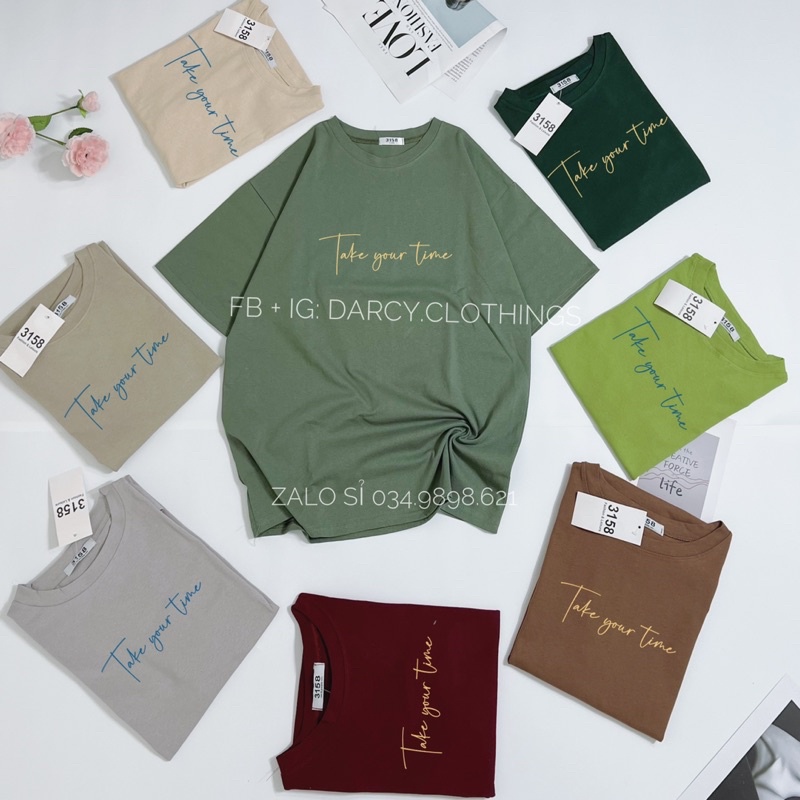 áo thun 3158 take your time ✨ FREESHIP ✨ áo thun cotton nam nữ unisex