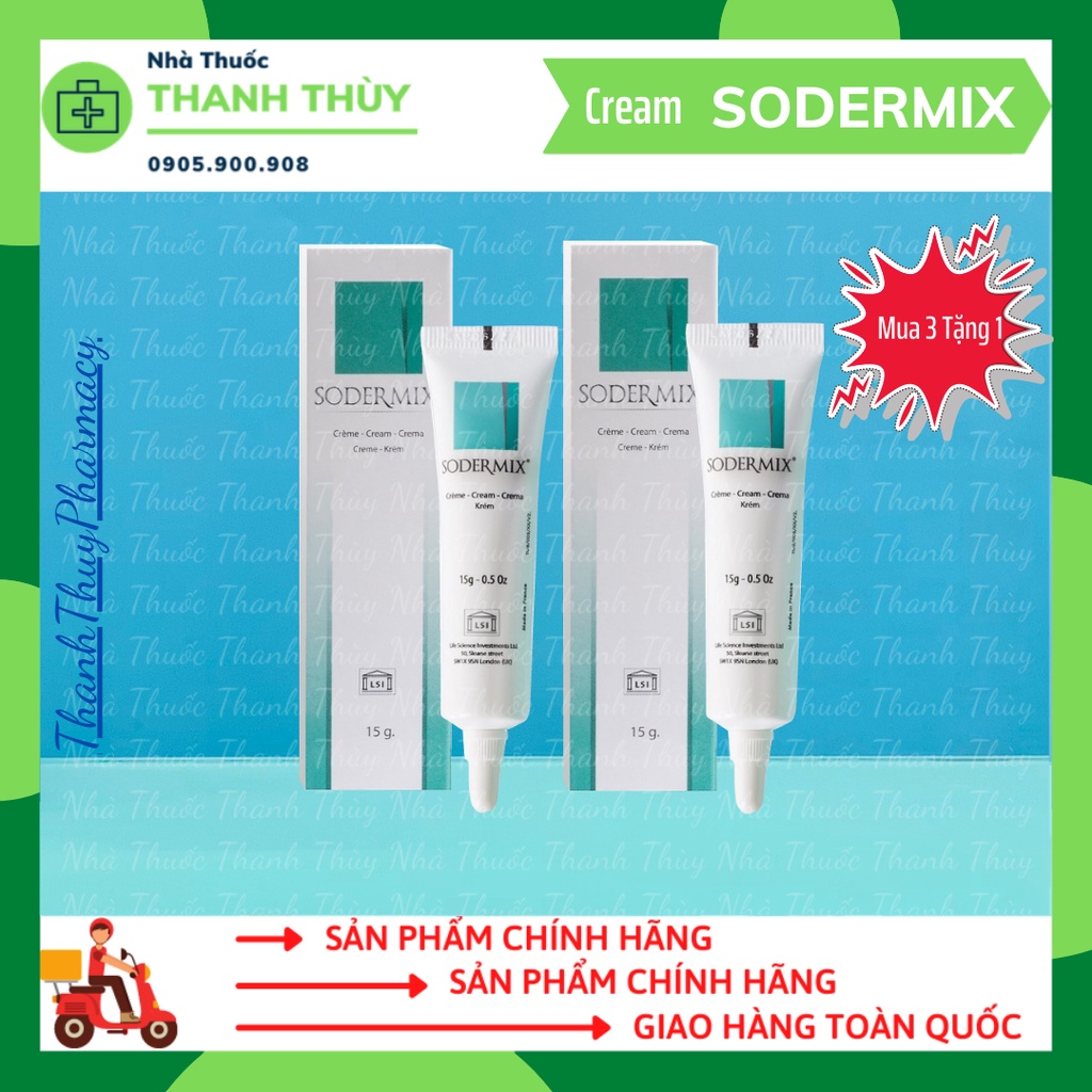 Sodermix Cream 15G - Dùng Cho Sẹo Lồi, Sẹo Phì Đại, Chàm, Da Cơ Địa, Vảy Nến, Tổ Đỉa