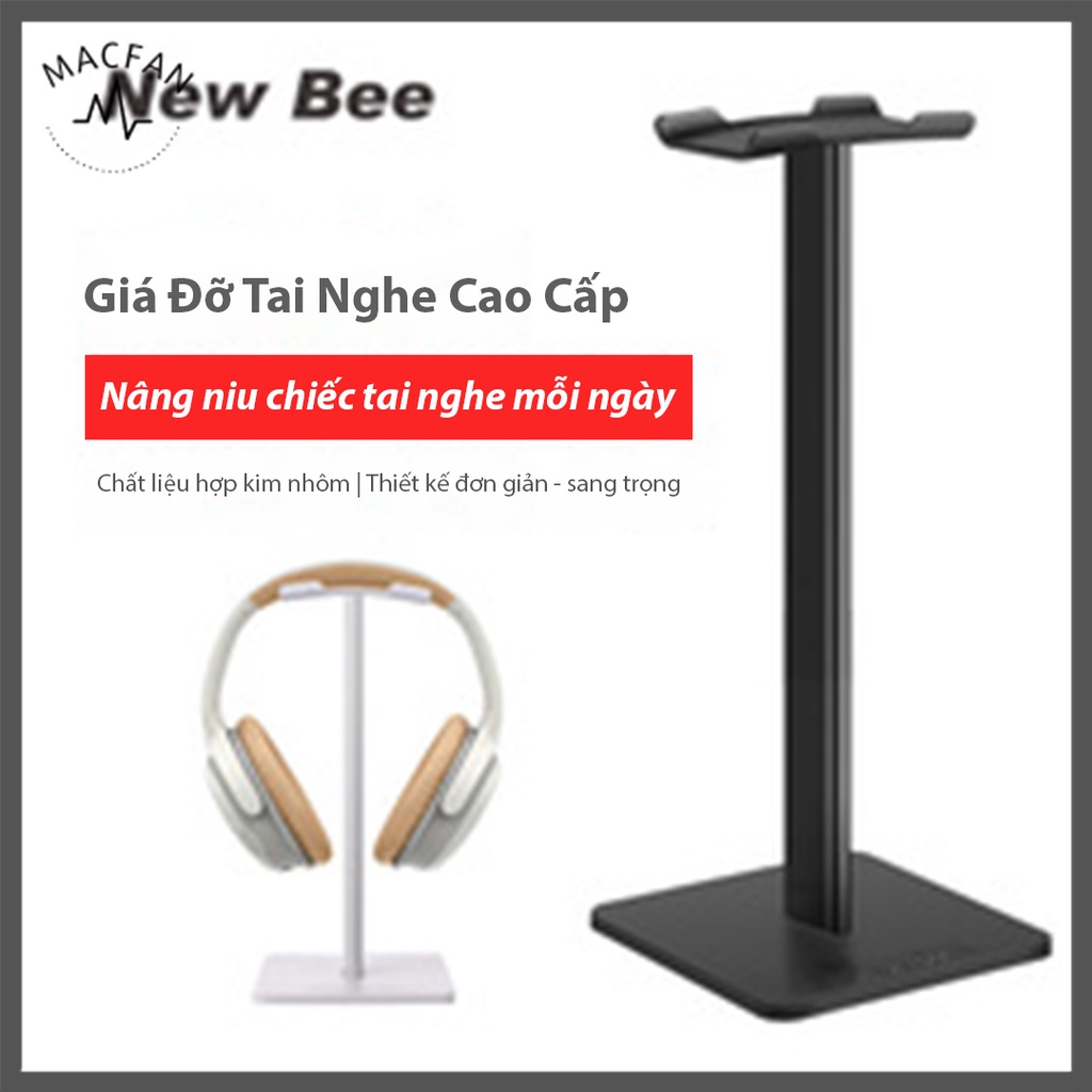 Giá Đỡ Cao Cấp NewBee Z1 Cho Tai Nghe/Headphone - Chất Liệu Hợp Kim Nhôm - Đệm Silicone Chống Trầy Xước - Chống Trượt