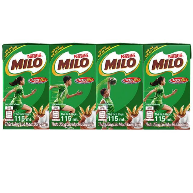 Combo 3 lốc Sữa Milo Lúa Mạch 115ml