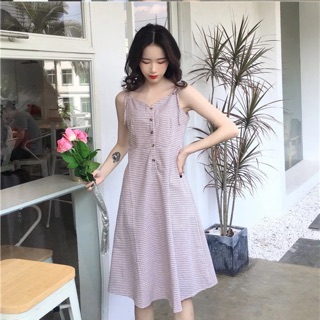 váy hai dây kẻ caro nhỏ siêu xinh