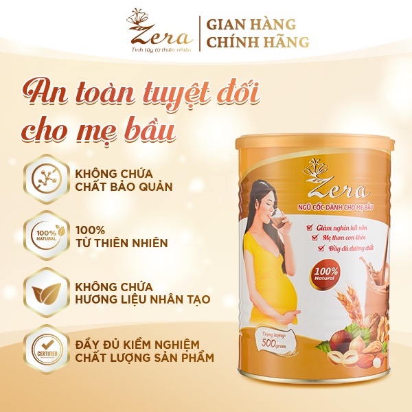 2 Lon Bột ngũ cốc cho bà bầu Zera, ngũ cốc mẹ bầu, ngũ cốc dinh dưỡng, ngũ cốc bà bầu,sữa bầu, TẶNG tất cho bé