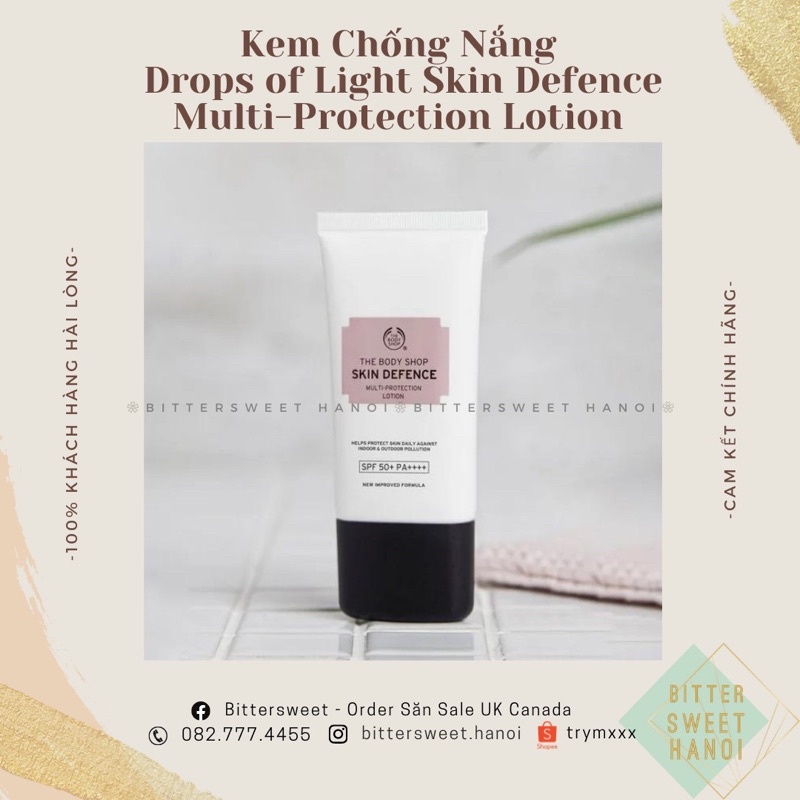 [date 2/2023] Kem Chống Nắng Skin Defence Multi-Protection Lotion SPF 50+ PA++++ 40ML Drops of Light