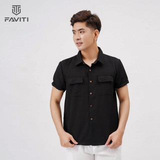 Áo Đũi Nam Cổ Bẻ Sơ Mi Cộc Tay Chất Đẹp Cao Cấp Giá Rẻ FAVITI AD18