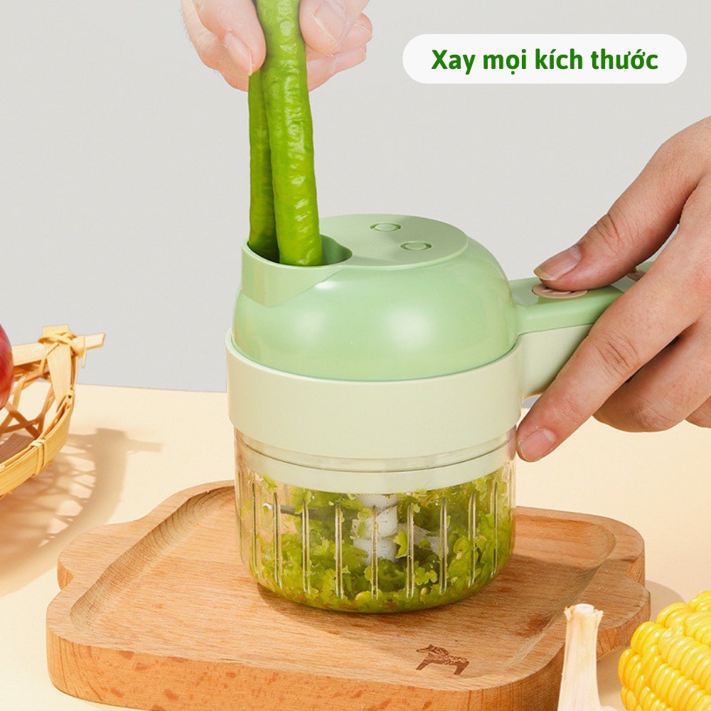 Máy Xay Mini Cầm Tay Máy Xay Tỏi Ớt Sạc Điện,Máy Thái Lát Hành Tỏi Ớt Rau Củ Quả Cầm Tay Siêu Tiện Lợi