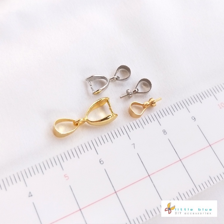 Khóa Kẹp Nửa Lỗ Bằng Bạch Kim Màu Vàng 18K Dùng Làm Mặt Dây Chuyền DIY