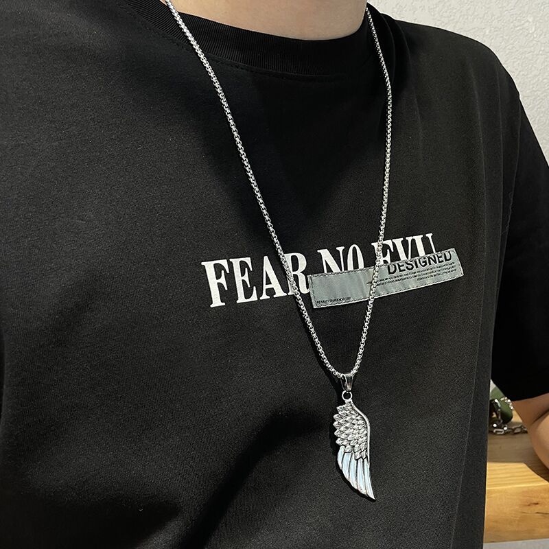 Dây chuyền thép titan nguyên chất gắn hình mặt cười thánh giá phong cách nam tính 2022 mới cho nam