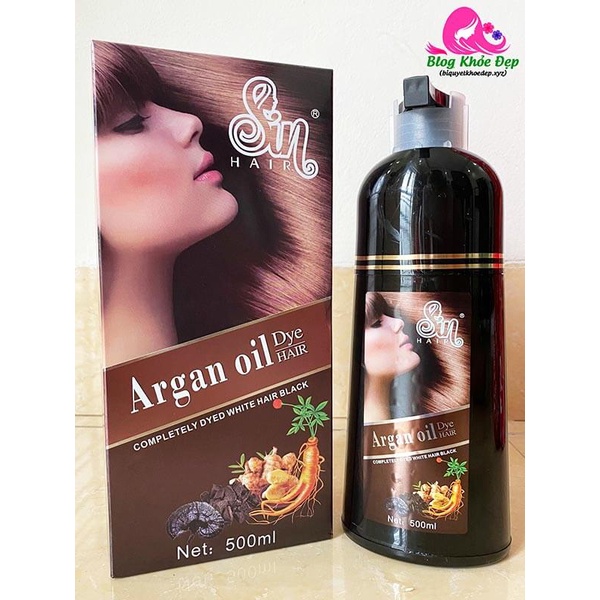 Dầu gội phủ bạc nhuộm đen nâu tóc thảo dược sin hair nhuộm tóc đen, nâu số 1 Nhật Bản 500ml.[CHÍNH HÃNG]