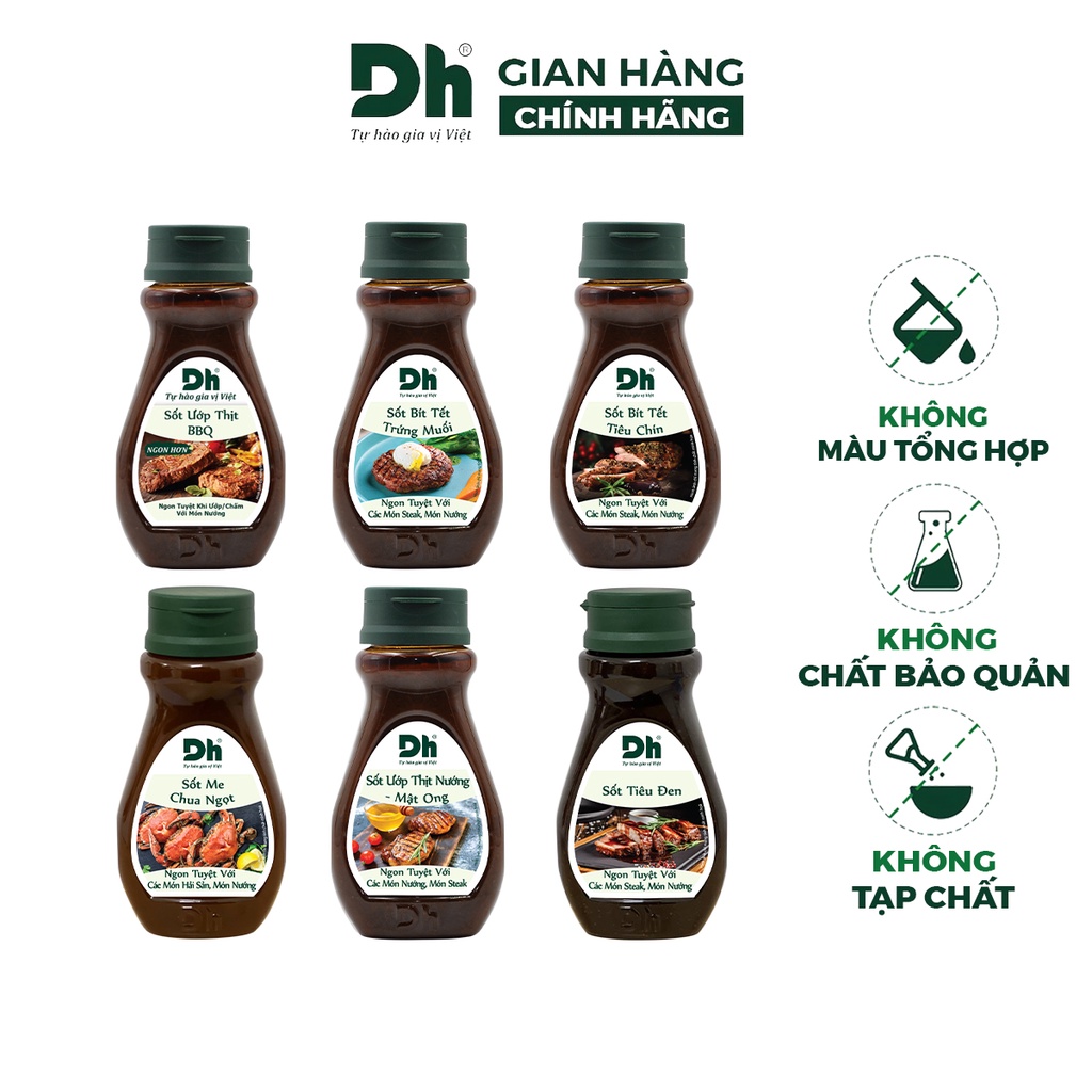 Sốt ướp thịt BBQ DH Foods gia vị nước xốt chế biến hải sản đồ nướng 200gr