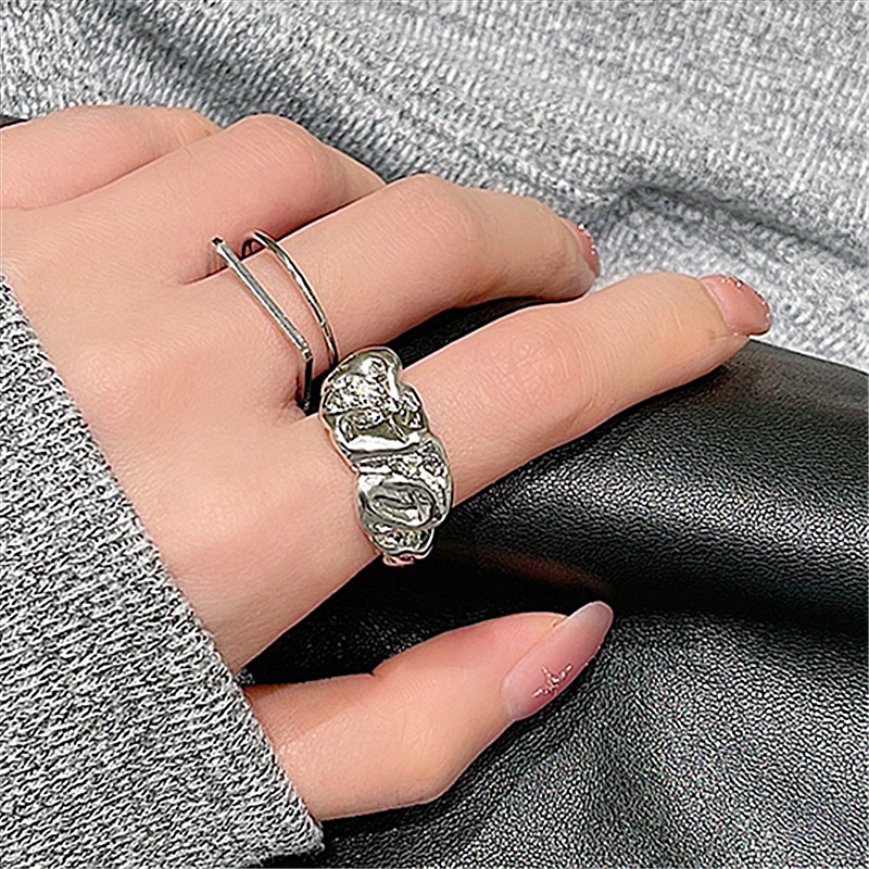 Bộ Nhẫn Thiết Kế Đơn Giản Phong Cách retro Thời Trang