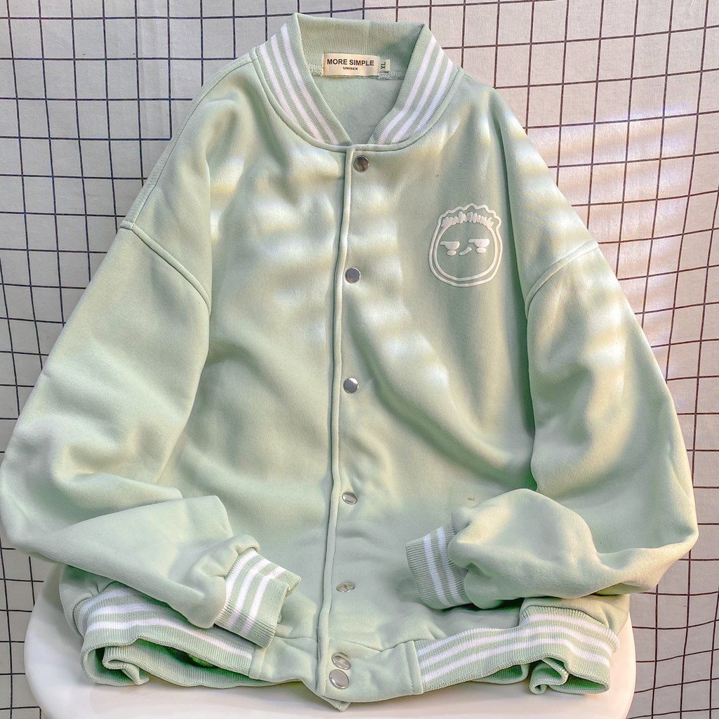 Áo Khoác BOMBER FACE Tay Dài Form Rộng Ulzzang Unisex (Ảnh Thật)