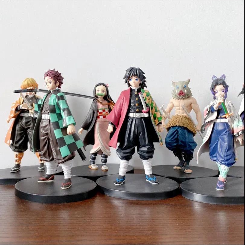 Anime 16 cm Demon Slayer kimetsu no yaiba hình kamado tanjirou hành động hình agatsuma zenitsu nezuko chiến binh pvc mô hình đồ chơi