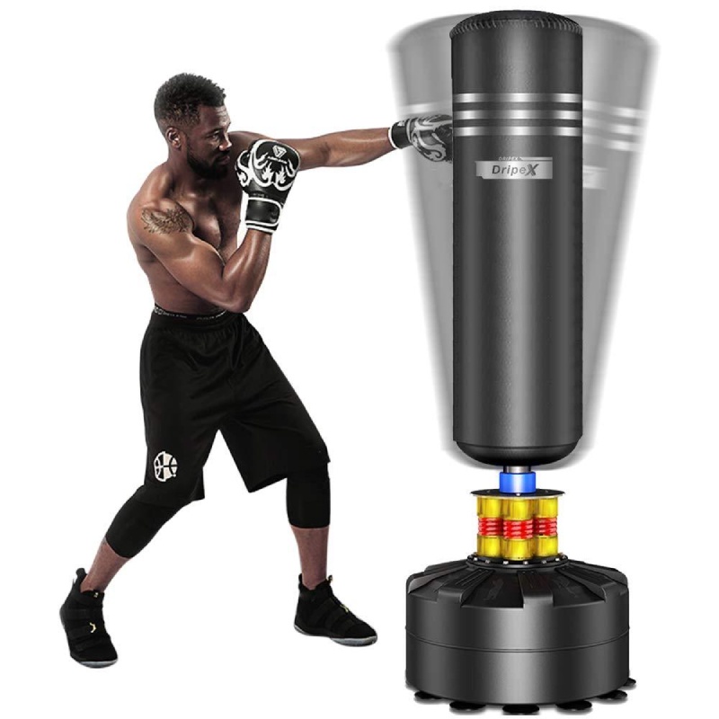 Trụ đấm bốc boxing 4 lò xo cao cấp tặng full combo 7 món quà bao gồm găng tay + băng đa + lót tay chân + bóng phản xạ