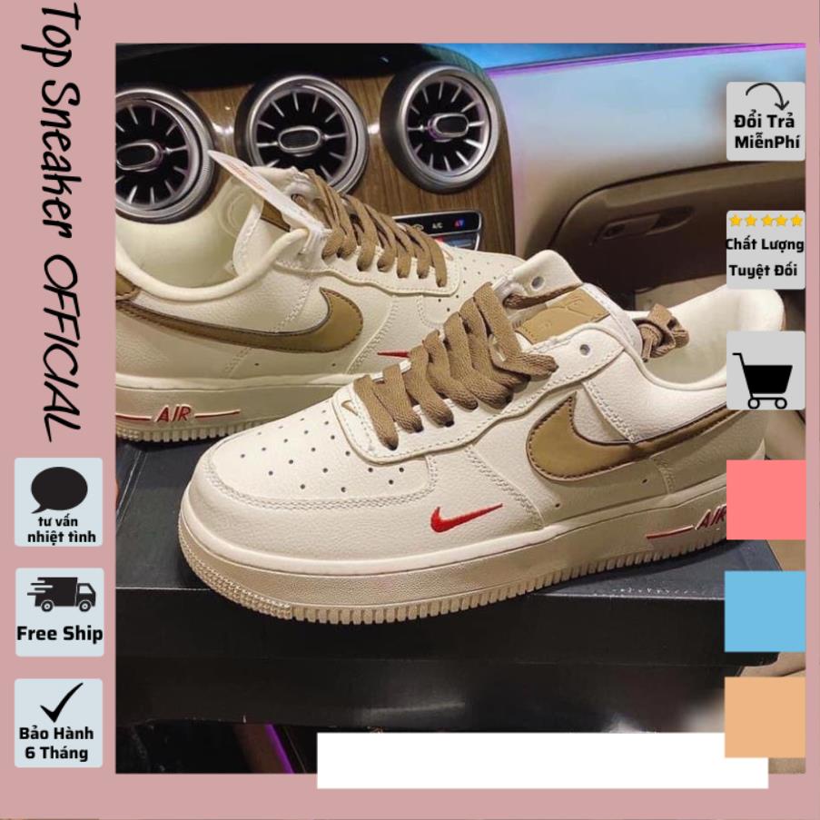 Giày thể thao af1_nike vệt nâu , Giày sneaker nam nữ af1 vệt nâu dễ phối đồ full box bill hàng tàu bản đẹp