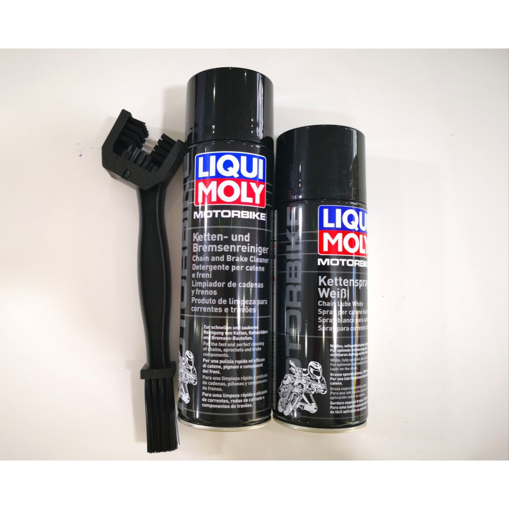 Combo Vệ Sinh Dưỡng Sên có phốt cao su Cao Cấp Liqui Moly 1591 & 1602 kèm bàn chải