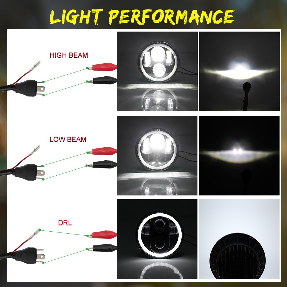 Đèn LED pha / xi nhan sáng trắng 5 3/4&quot; 5.75 dành cho xe Kenworth Peterbilt 359 4000 4040 5506 H5006 H651/466