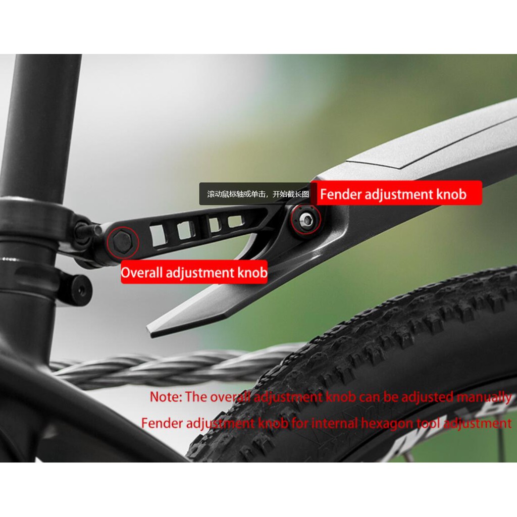 Dè Chắn Bùn ROCKBROS Bản Rộng Làm Bằng Cao Su Mềm Gắn Phía Trước/Đuôi Xe Đạp MTB Có Thể Điều Chỉnh