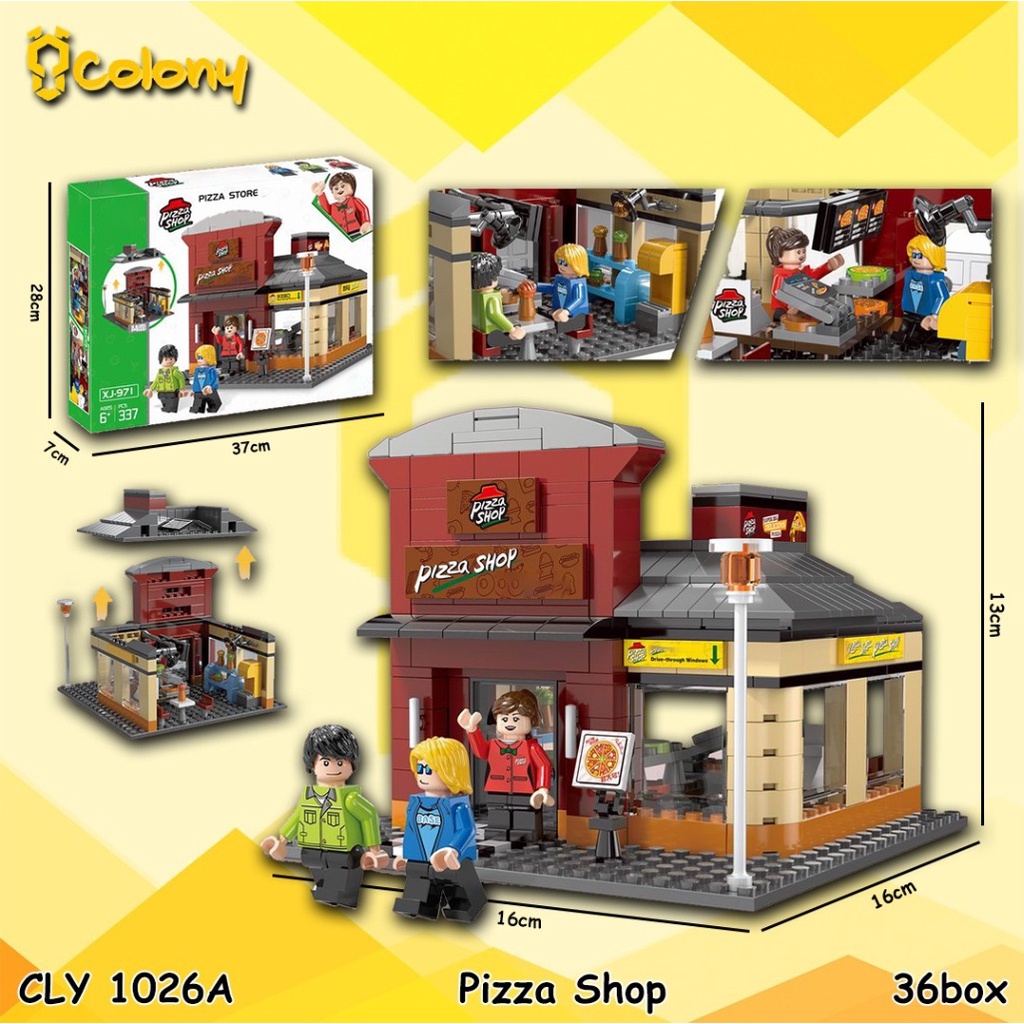 Bộ đồ chơi lắp ráp bánh Pizza Starbucks COLONY CLY1011