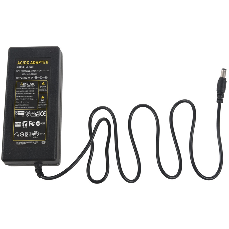 Bộ chuyển đổi nguồn điện 12V 5A 60W cho dải đèn LED RGB SMD 3528 5050