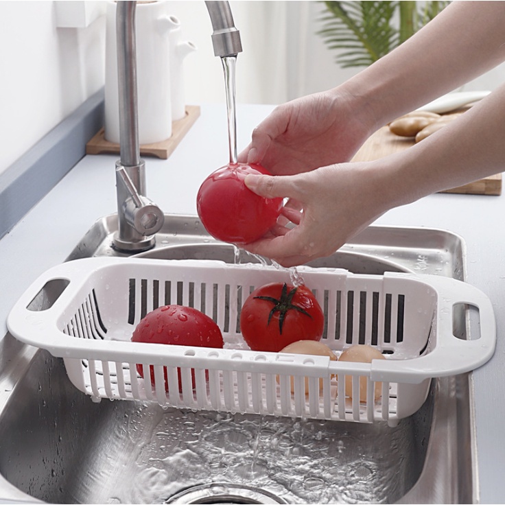 A-LIFE Rổ Nhựa Ráo Nước Có Thể Điều Chỉnh Cho Bồn Rửa Nhà Bếp