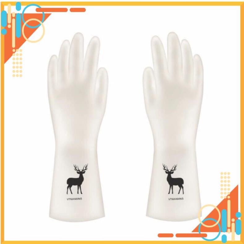 Găng Tay Rửa Bát Siêu Dai, Dáng Dài Tiện Dụng, Hình Con Hươu