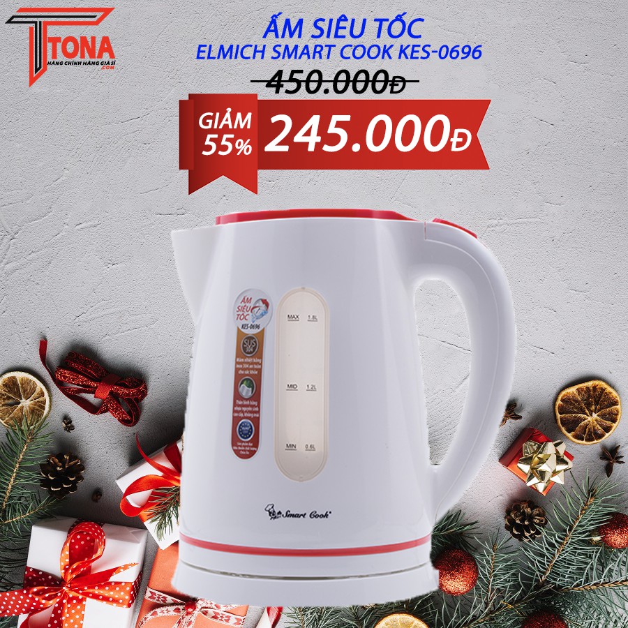 Ấm đun Siêu Tốc SMARTCOOK 1,8L KES-0696