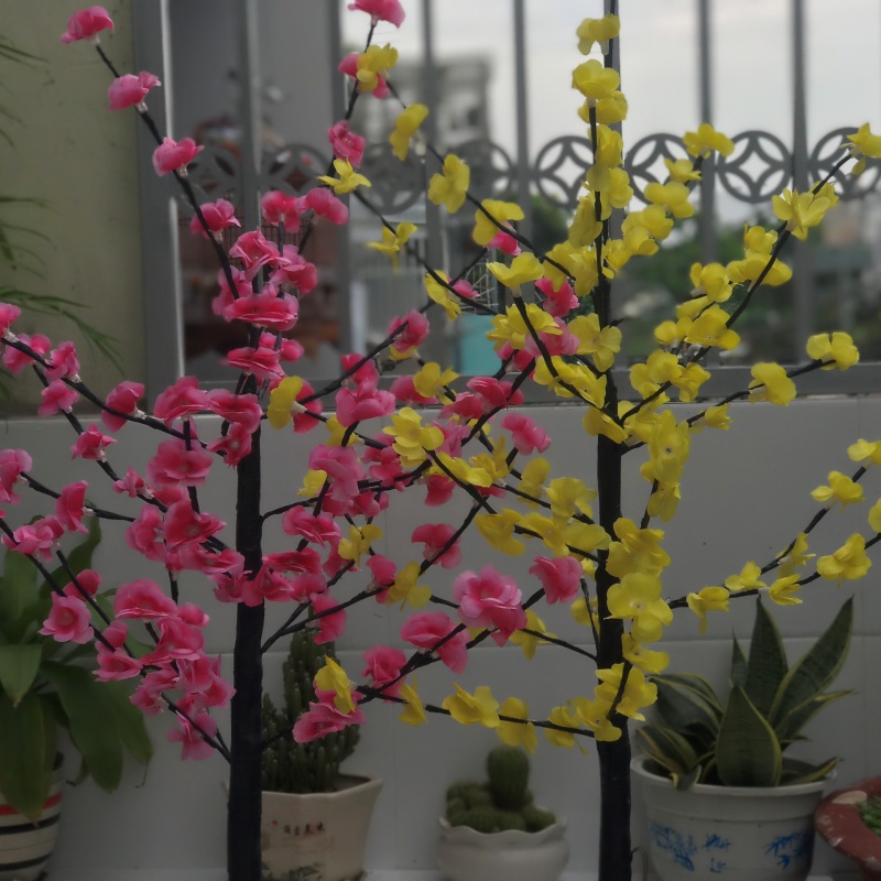 CÂY HOA MAI, HOA ĐÀO ĐÈN LED 1M2 CAO CẤP  BẢO HÀNH 1 THÁNG