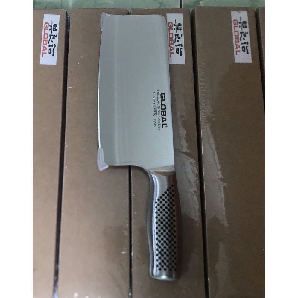 Dao Chặt Xương Global G-50 YOSHIKIN Nhật Bản dài32cm,lưỡi dao20cm,rộng8cm.Dao Bếp Nhật Cao Cấp.Hàng Bãi Nhật Bản SL
