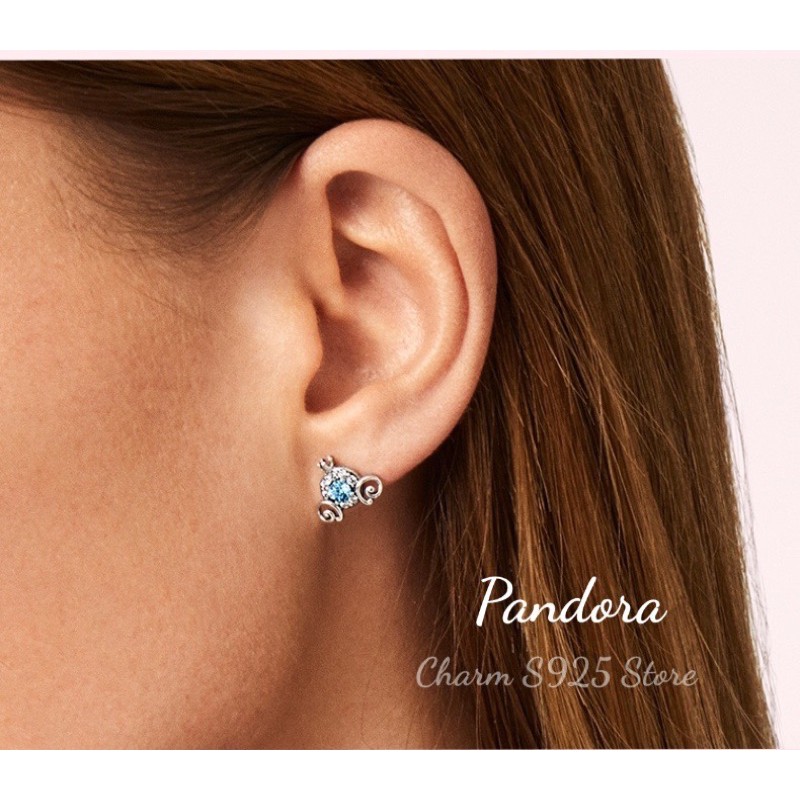 Bông tai cỗ xe đá xang charm pan bạc s925 cao cấp