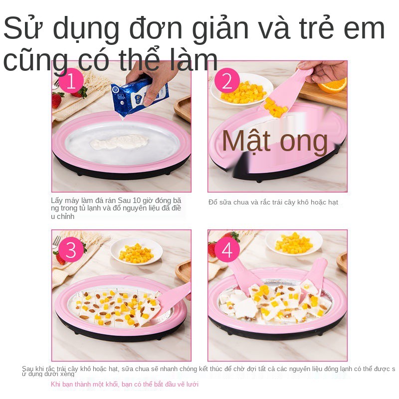 Máy làm sữa chua chiên gia đình, kem cho trẻ nhỏ, cắm điện mini, net nổi tiếng khay đá